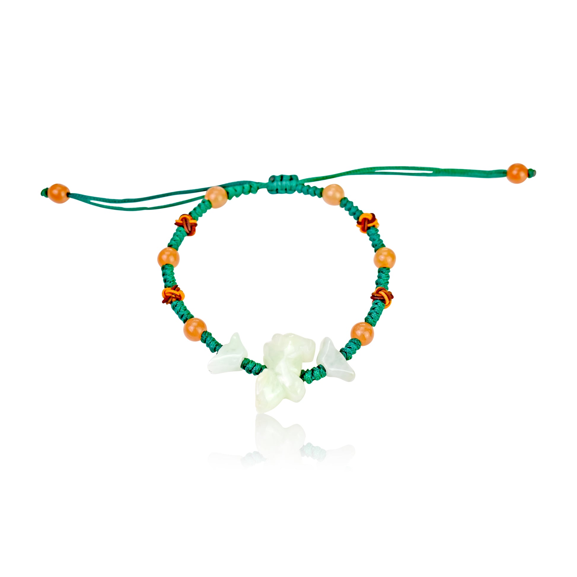 A Unique Gift: Ox Chinese Zodiac Handmade Jade Bracelet made with Green Cord