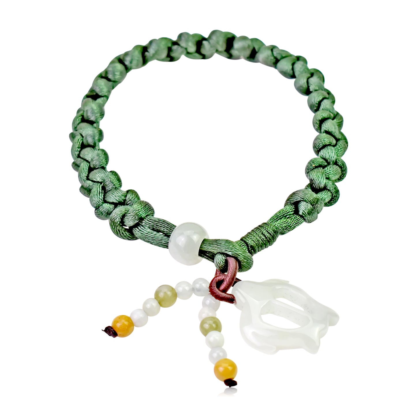 Look and Feel Calm and Protected with the Turtle Jade Bracelet made with Green Cord