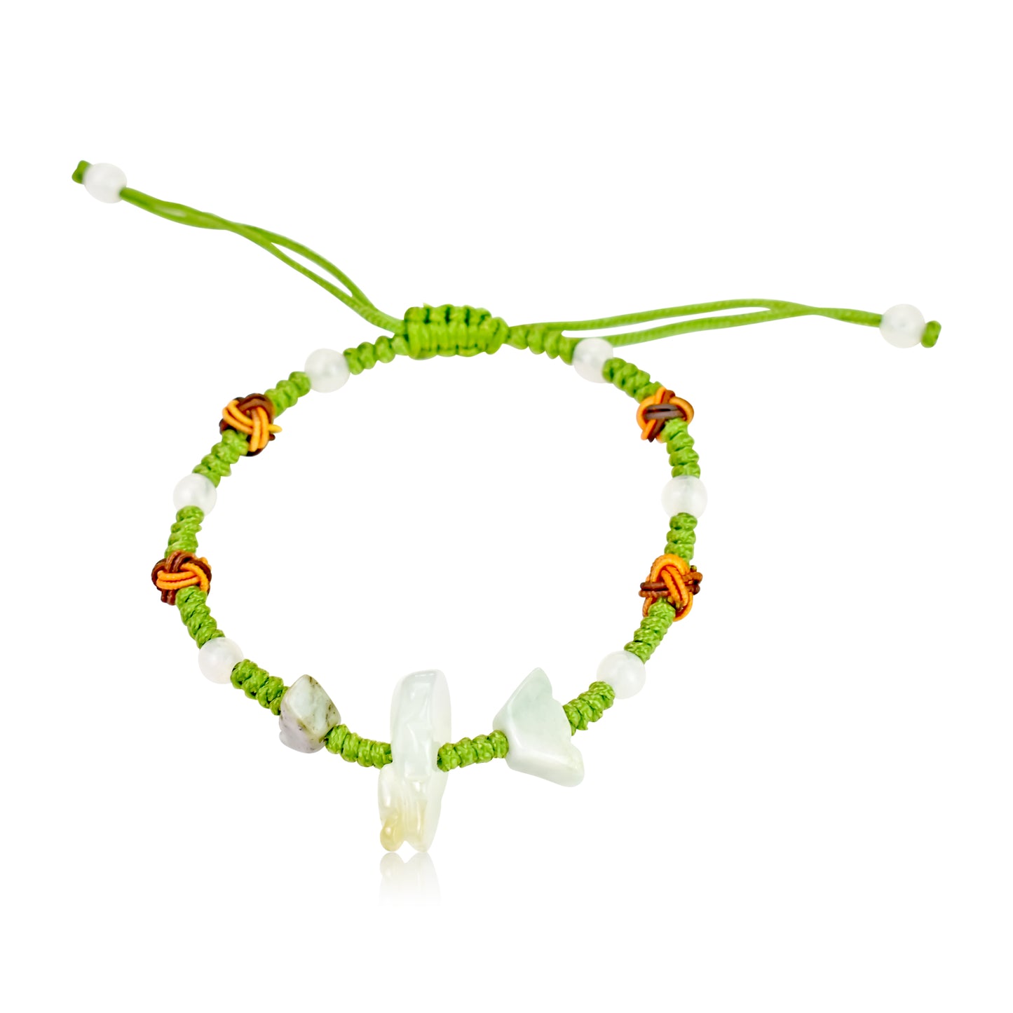 A Unique Gift: Ox Chinese Zodiac Handmade Jade Bracelet made with Lime Cord