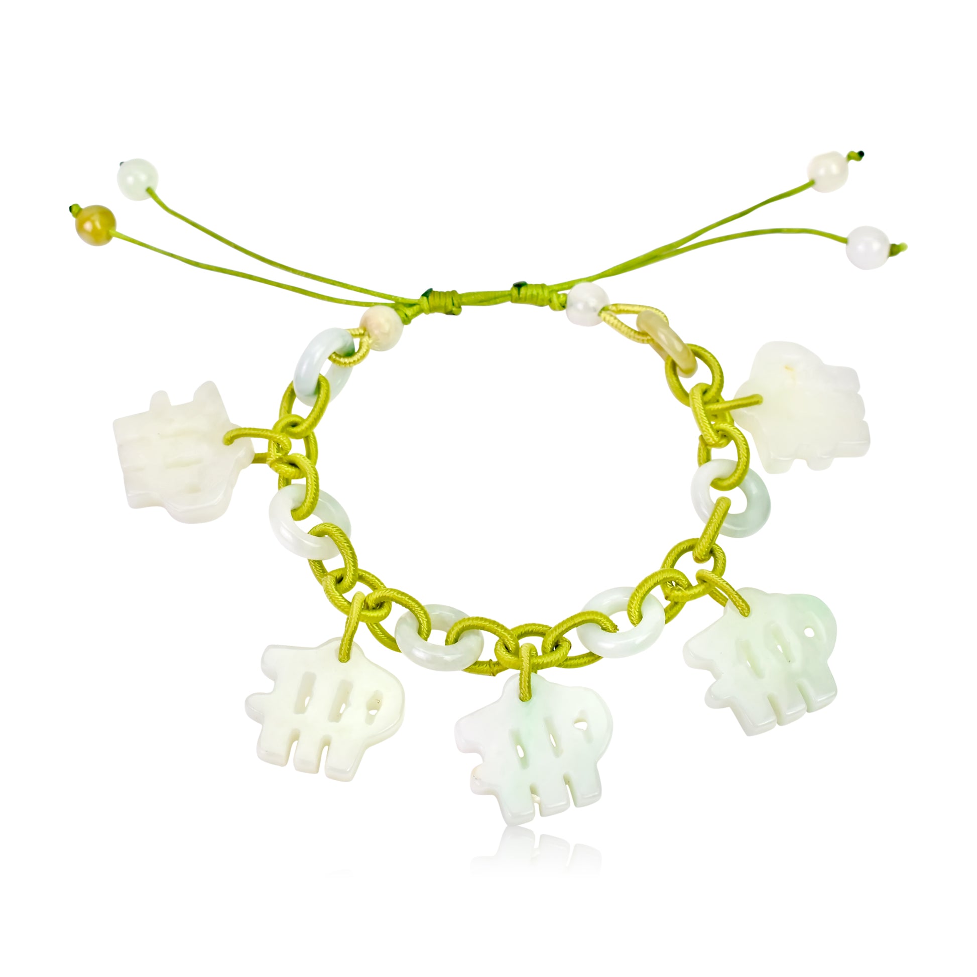 A Perfect Gift for the Methodical Virgo with this Jade Bracelet made with Lime Cord