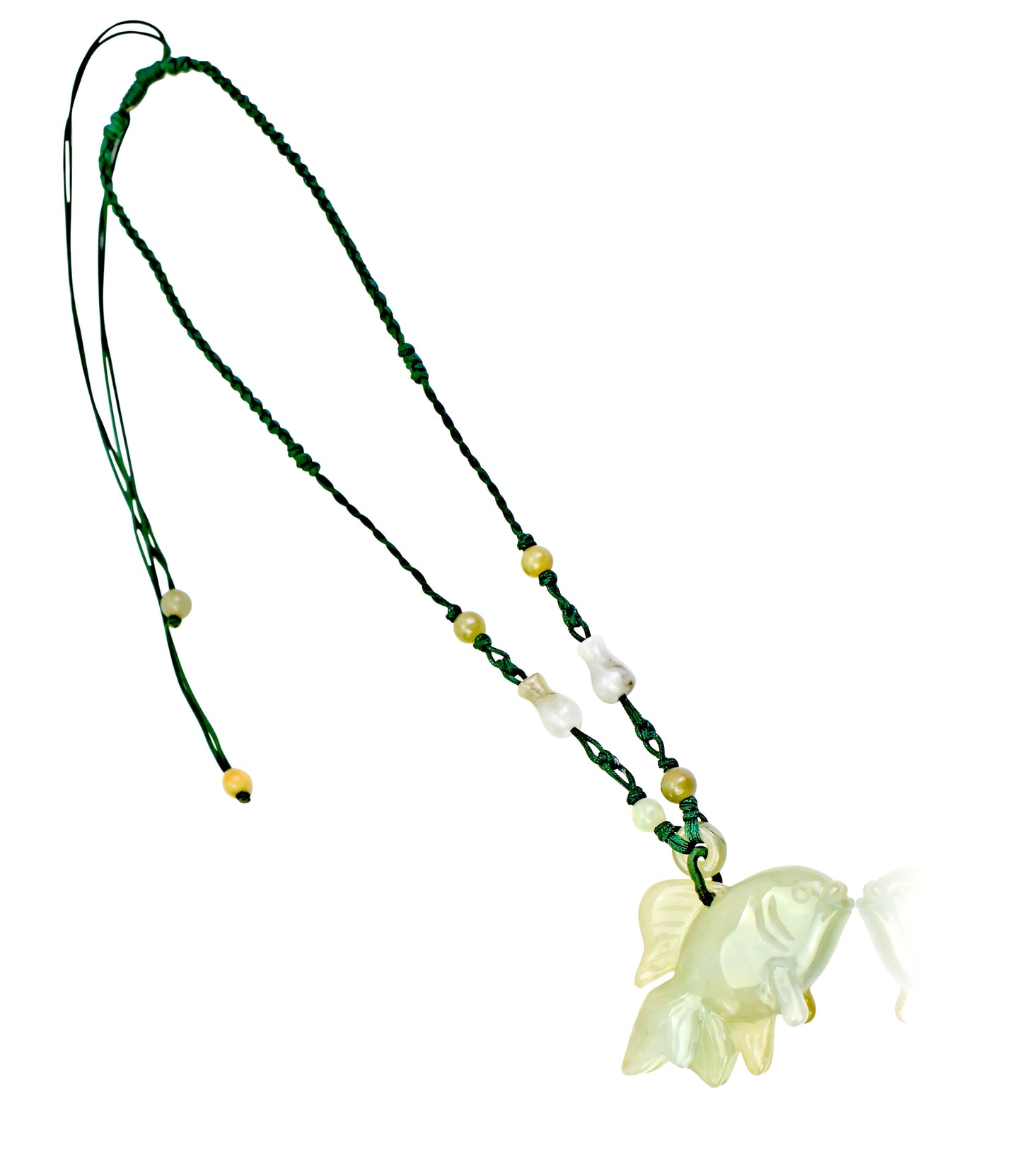 Accessorize in Style with a Hand Carved Crown Tail Fish Jade Pendant