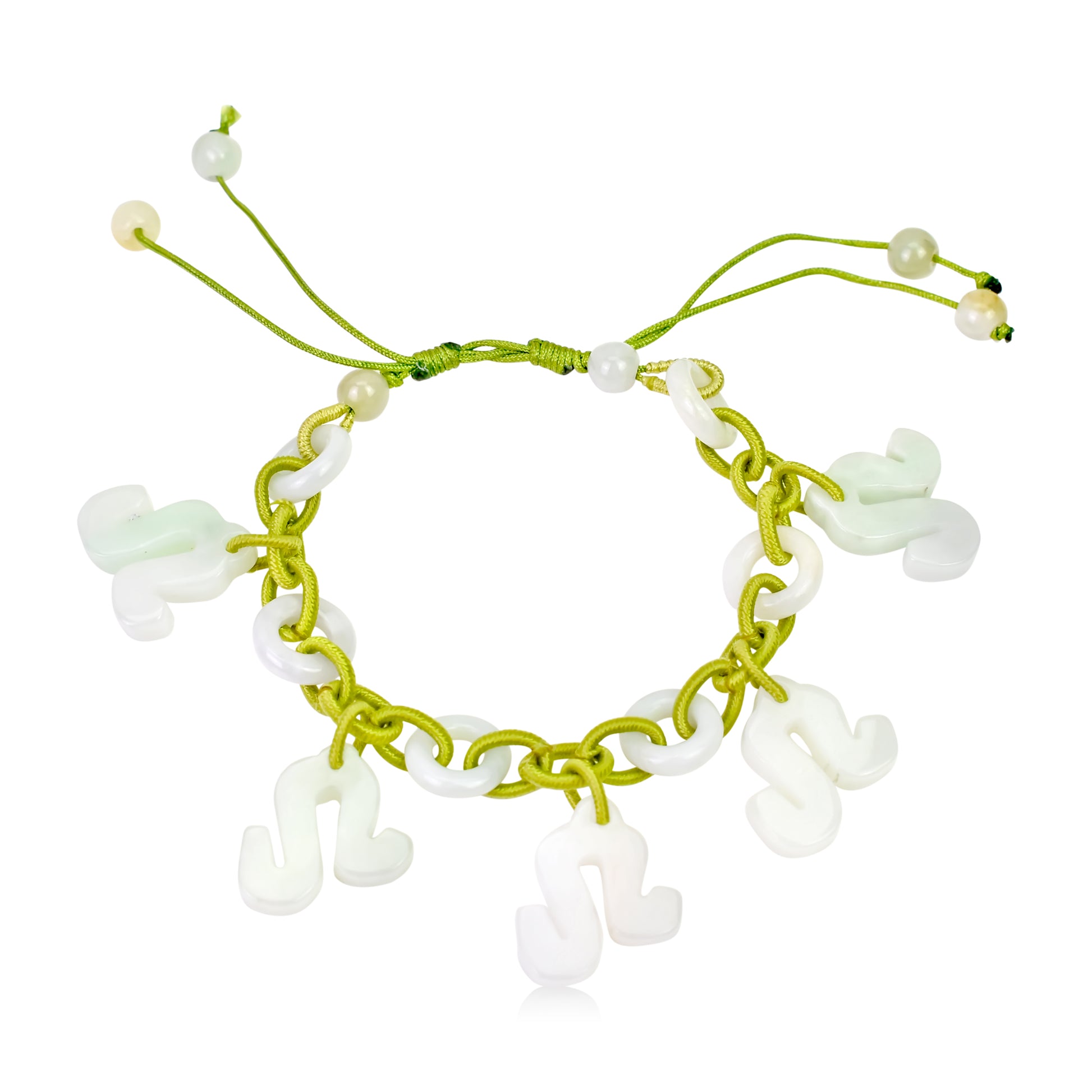 Wear the Force of the Lion on Your Wrist with Our Leo Jade Bracelet made with Lime Cord