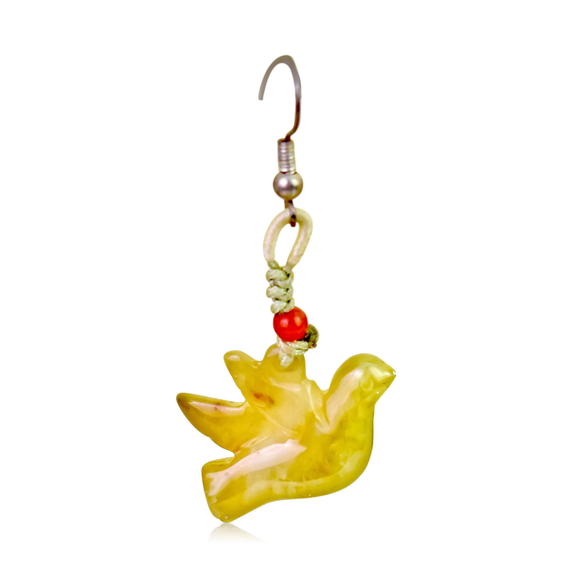 Unleash Your Wild Side with Handmade Bird Jade Earrings made with Yellow Jade