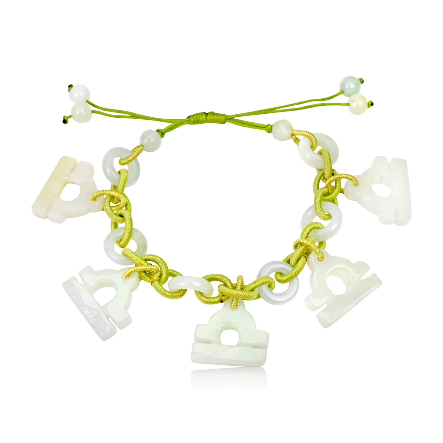 Symbolize your Libra Pride with a Handmade Jade Bracelet made with Lime Cord