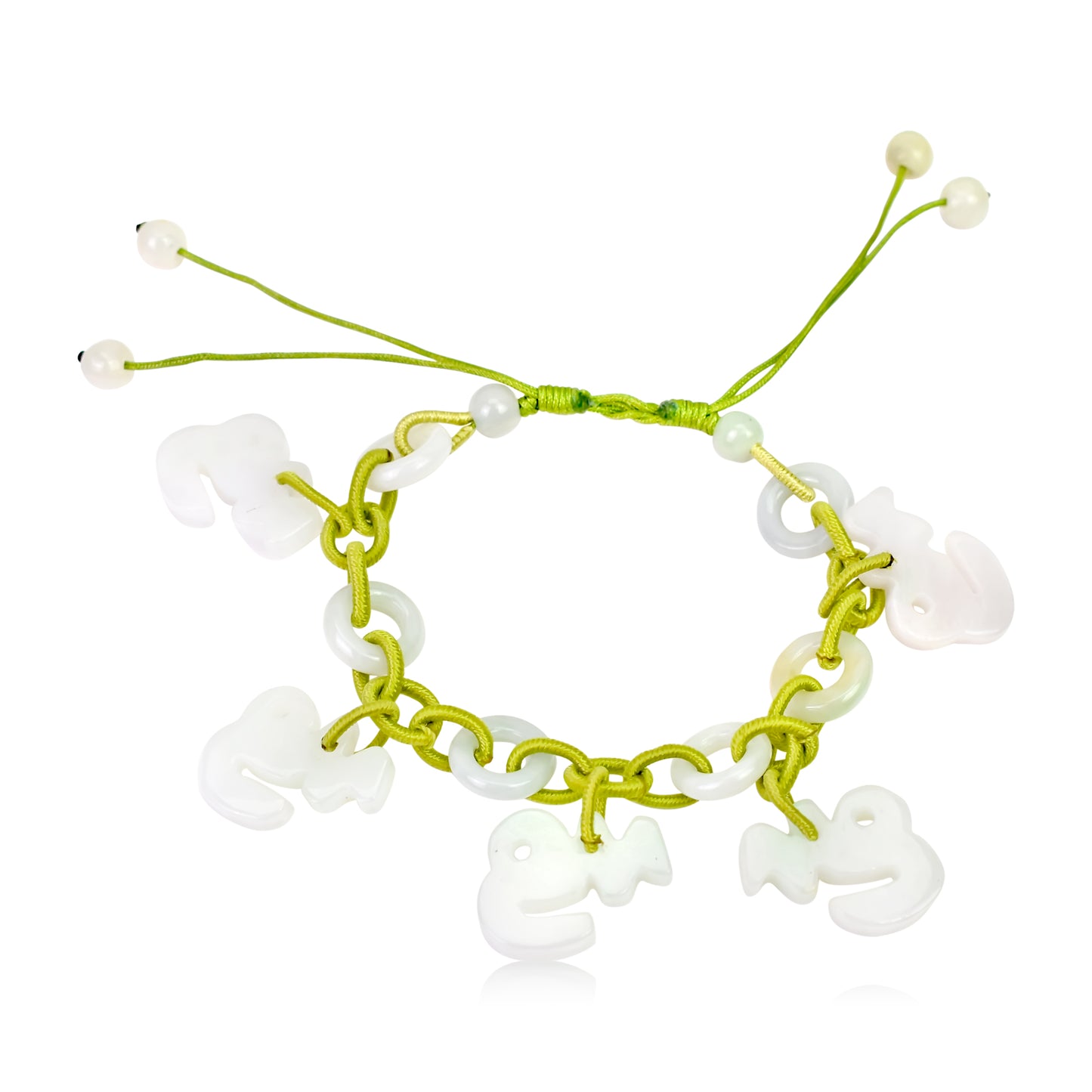 Honor the Capricorn Zodiac with Handmade Jade Jewelry Bracelet made with Lime Cord