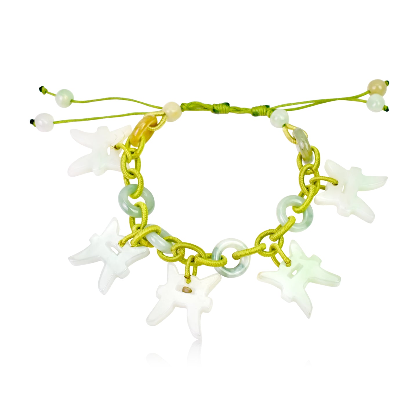 Discover the Magic of the Pisces with Our Adjustable Charm Bracelet made with Lime Cord