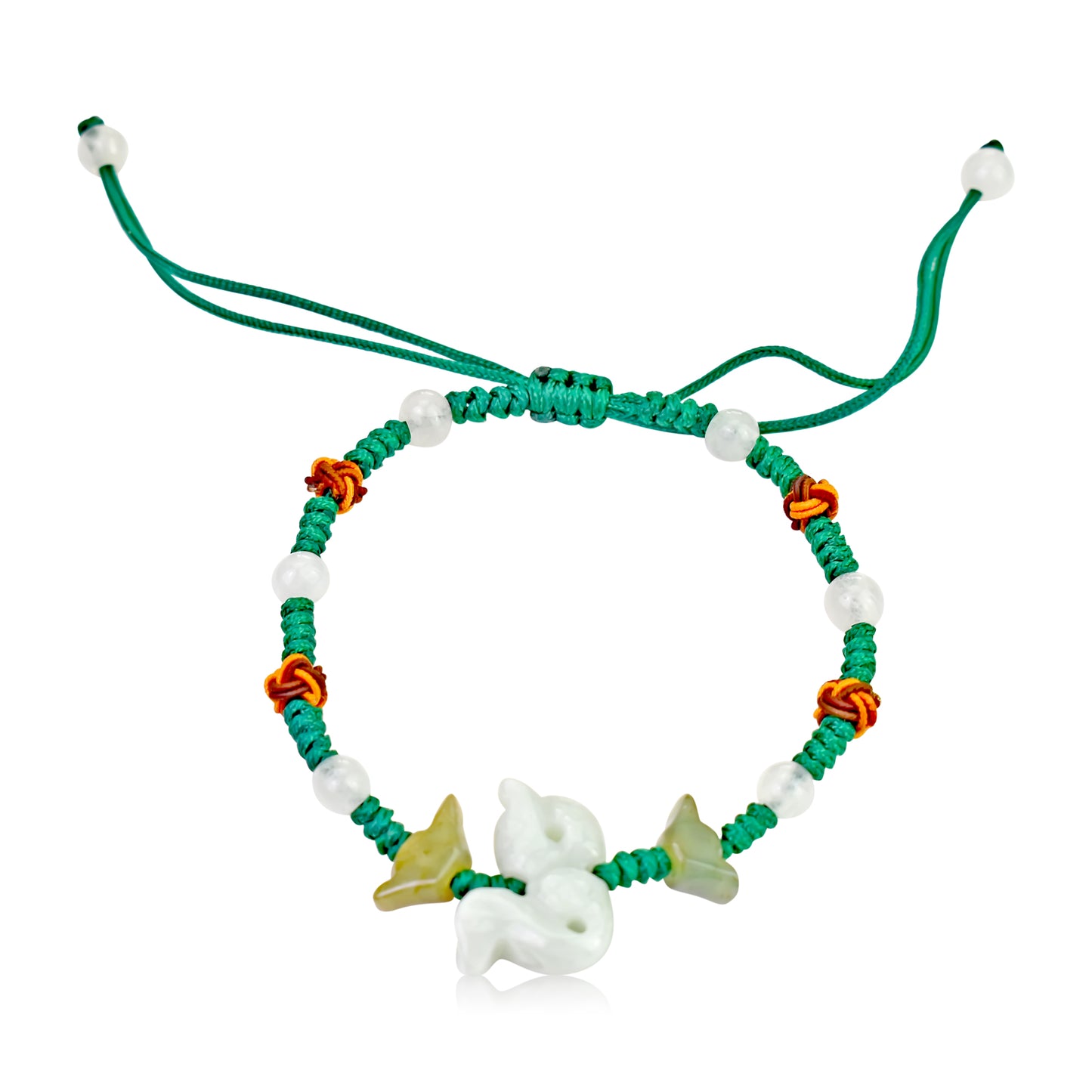 A Unique Gift: Snake Chinese Zodiac Handmade Jade Bracelet made with Green Cord