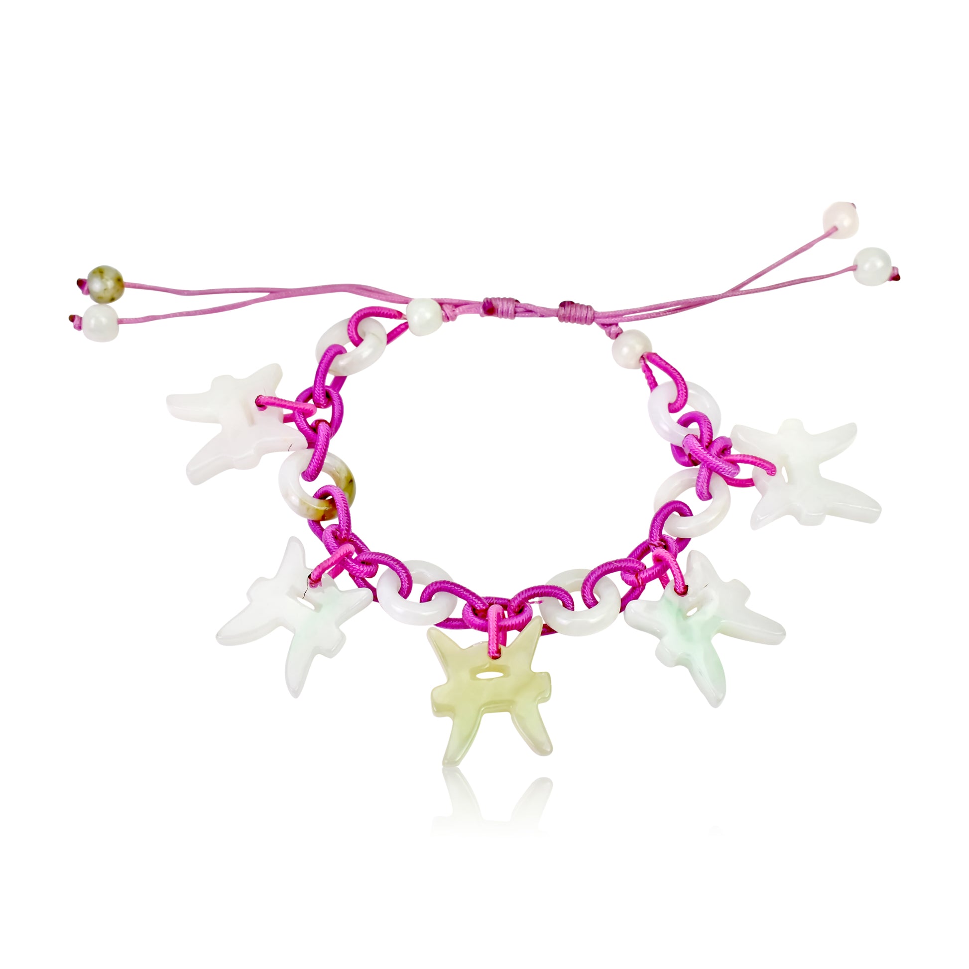 Discover the Magic of the Pisces with Our Adjustable Charm Bracelet made with Lavender Cord