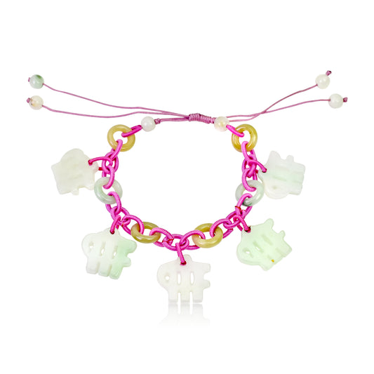 A Perfect Gift for the Methodical Virgo with this Jade Bracelet made with Purple Cord