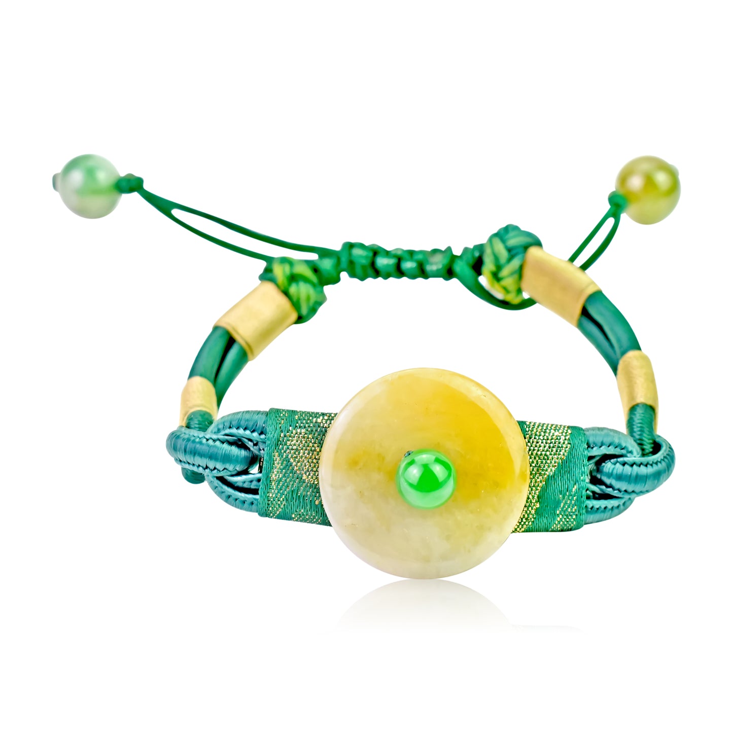 Get the Positive Vibes with Linear Eternity PI Handmade Jade Bracelet