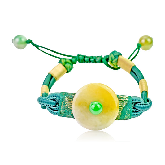 Get the Positive Vibes with Linear Eternity PI Handmade Jade Bracelet