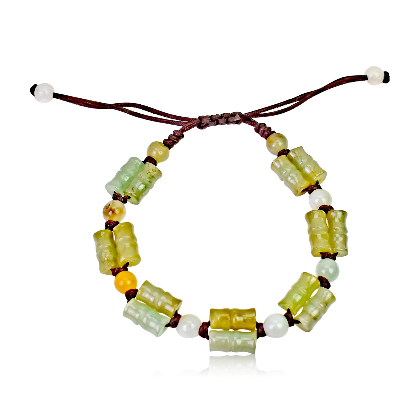 Add Elegance to Your Look with a Double Bamboo Handmade Jade Bracelet