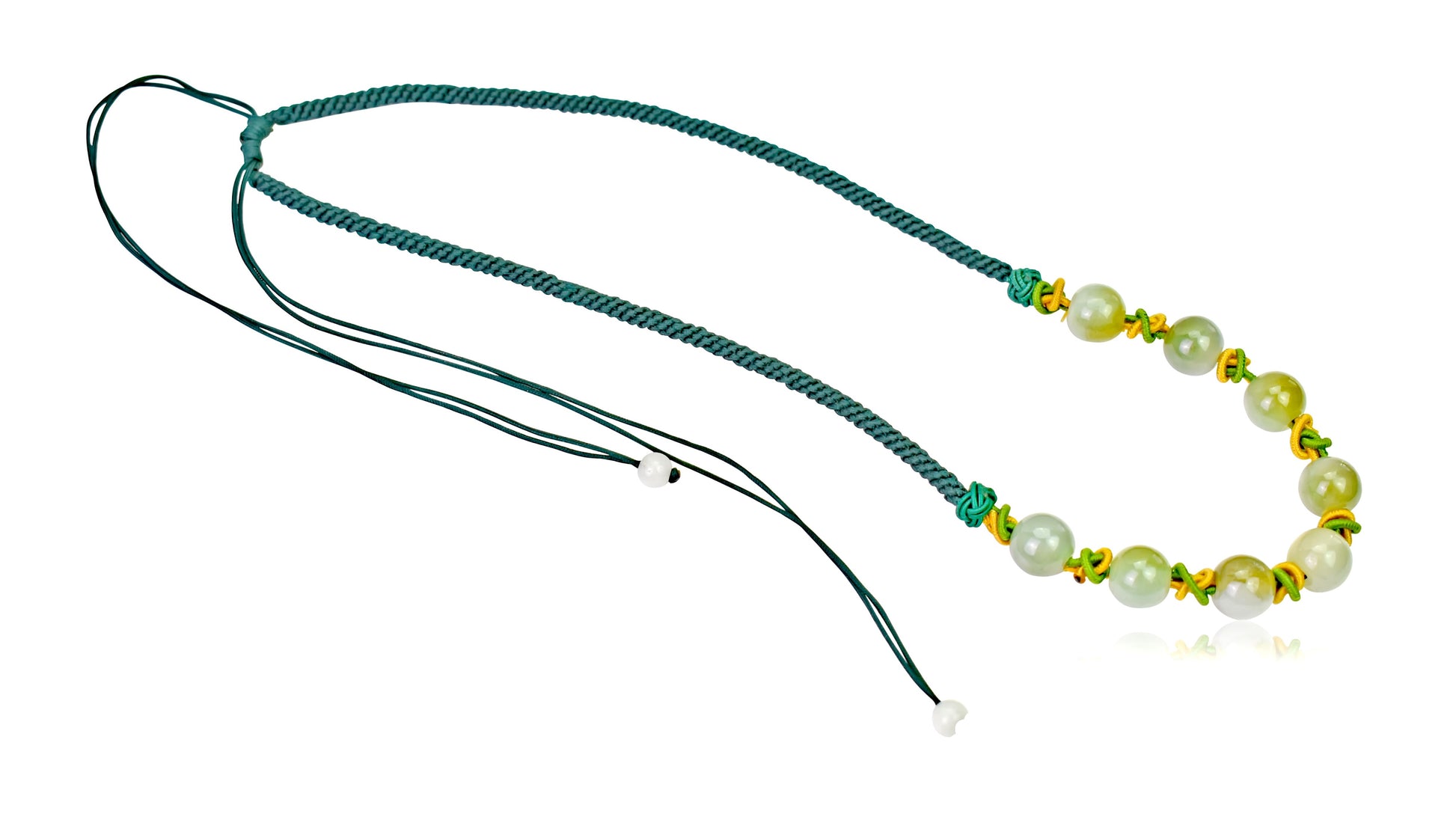 Get Closer to Nature with the PI Symbol and Jade Beads Necklace made with Green Cord