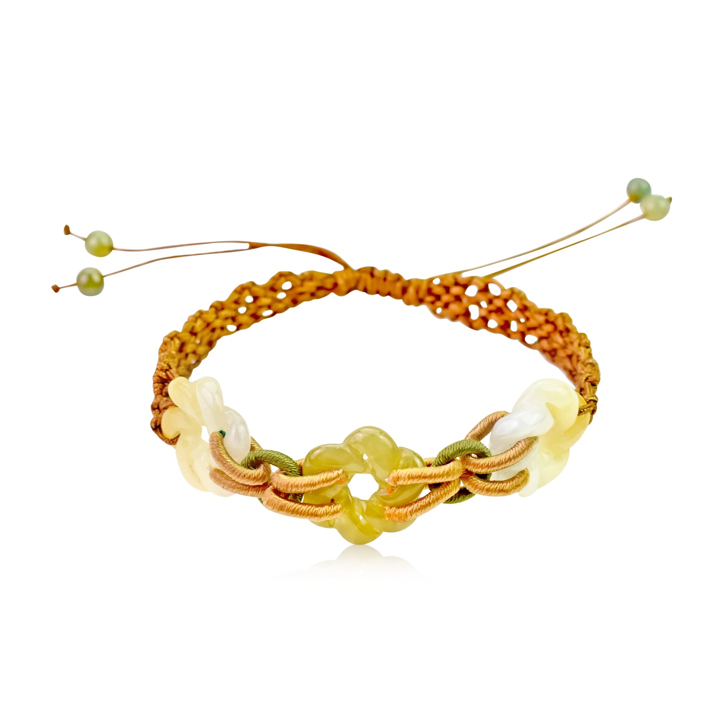 Shine Bright with the Eternity Plum Blossom Handmade Jade Bracelet