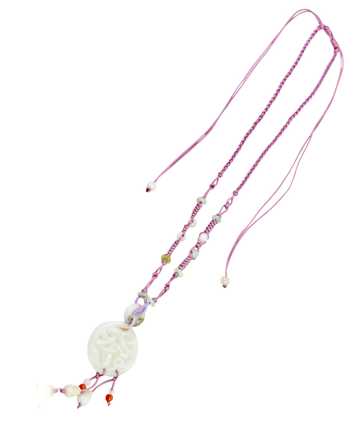 The Key to Financial Freedom: Chinese Wealth Character Necklace made with Lavender Cord