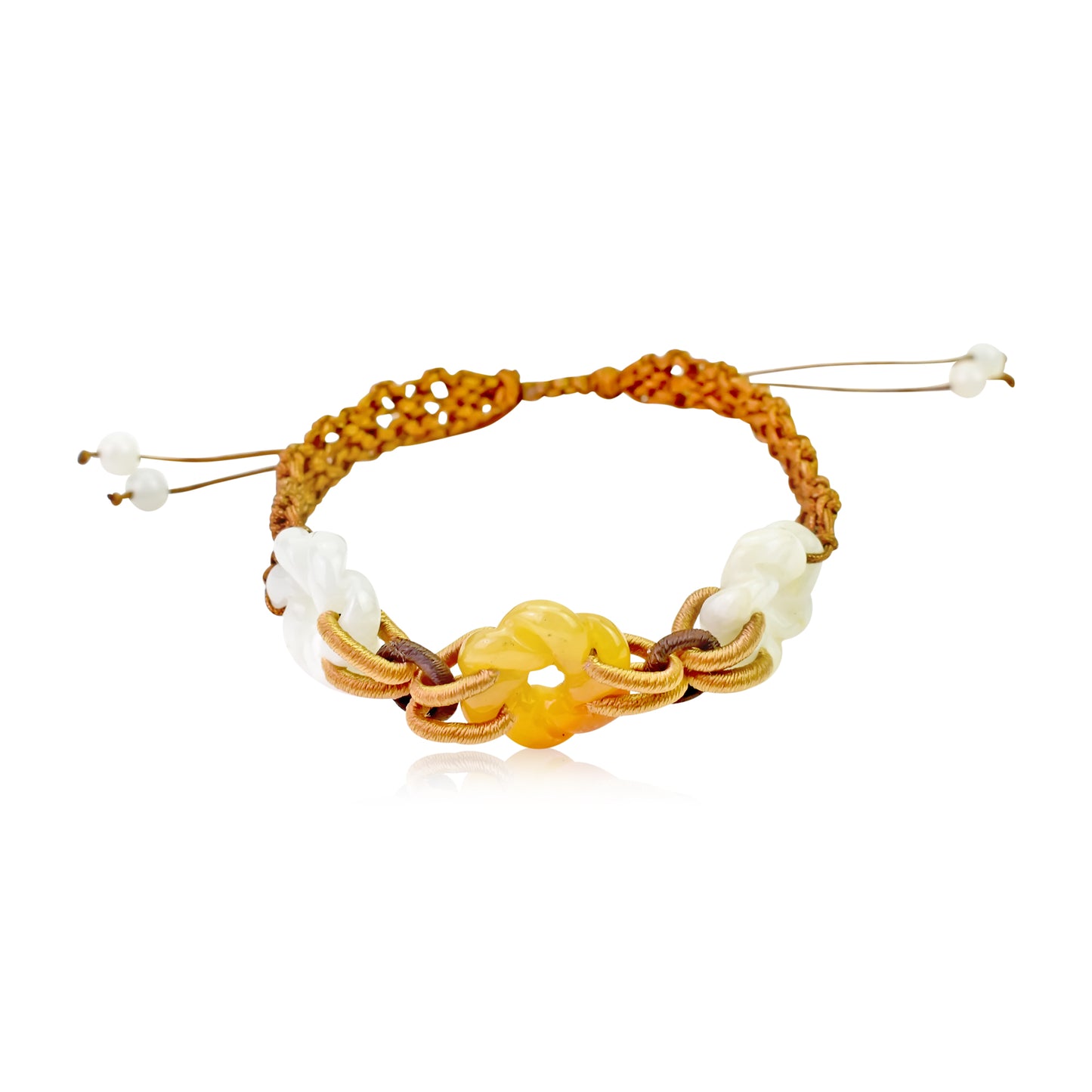 Shine Bright with the Eternity Plum Blossom Handmade Jade Bracelet