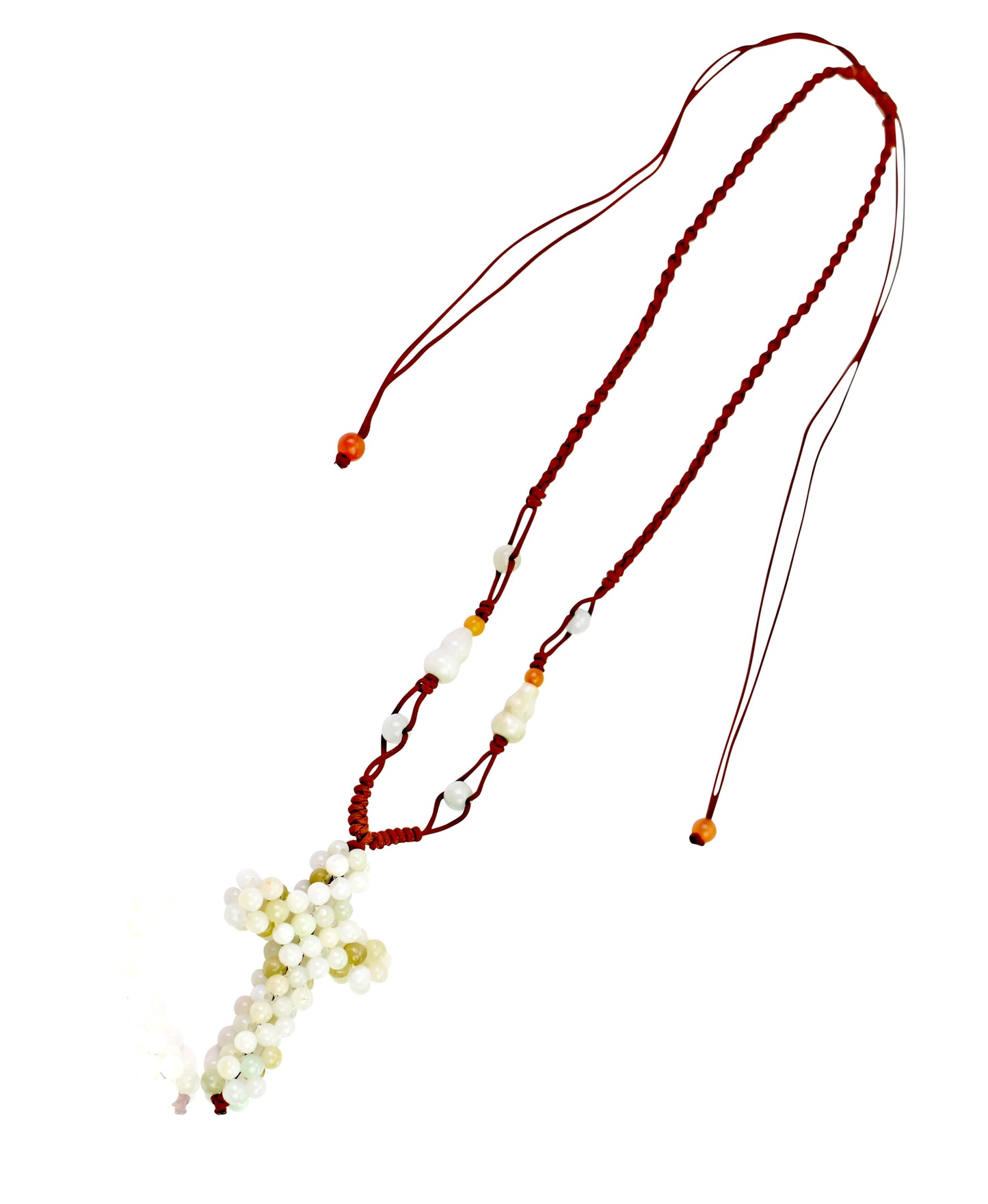 Add Meaning to Your Look with a Hundred Jade Beads Cross Necklace