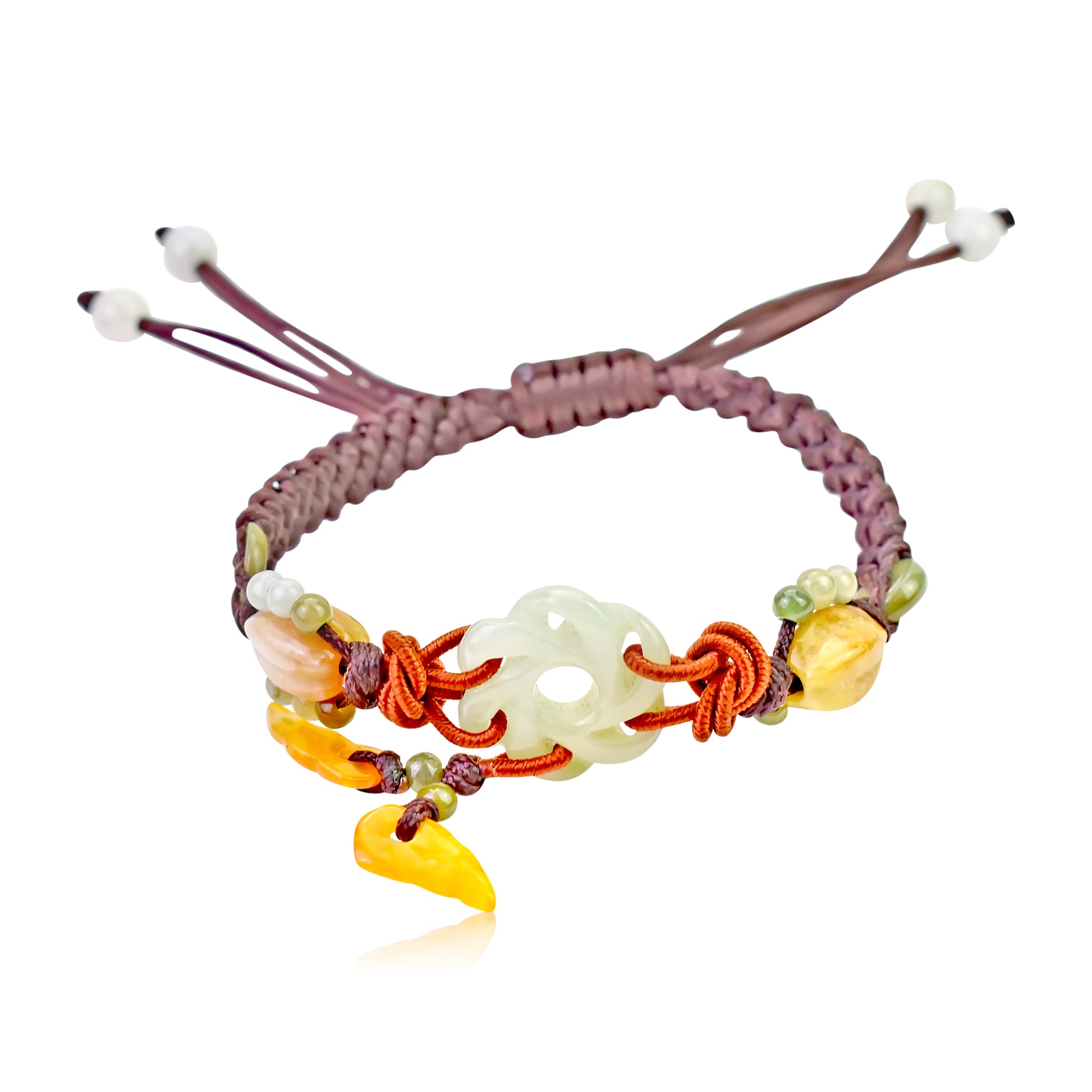 Shine Bright with the Eternity Plum Blossom Handmade Jade Bracelet