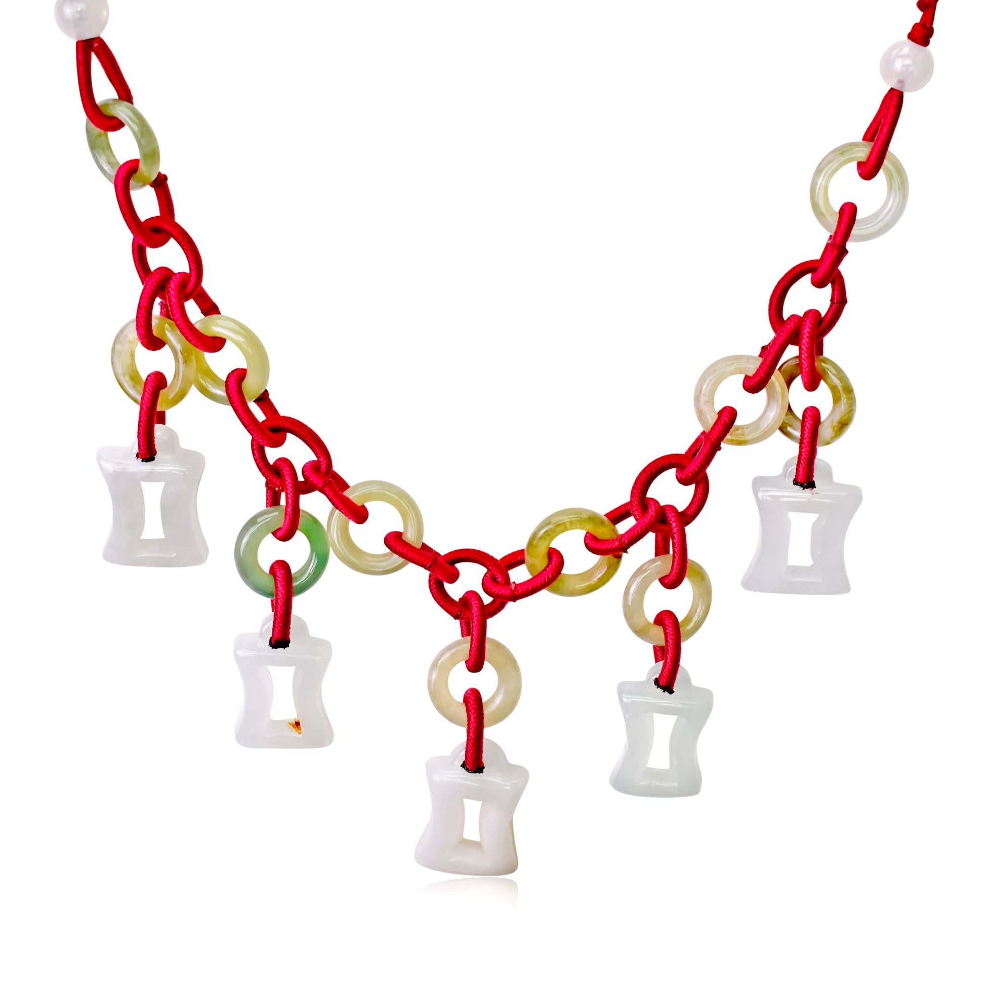 Shine Bright with a Uniquely Crafted Gemini Astrology Jade Necklace made with Maroon Cord