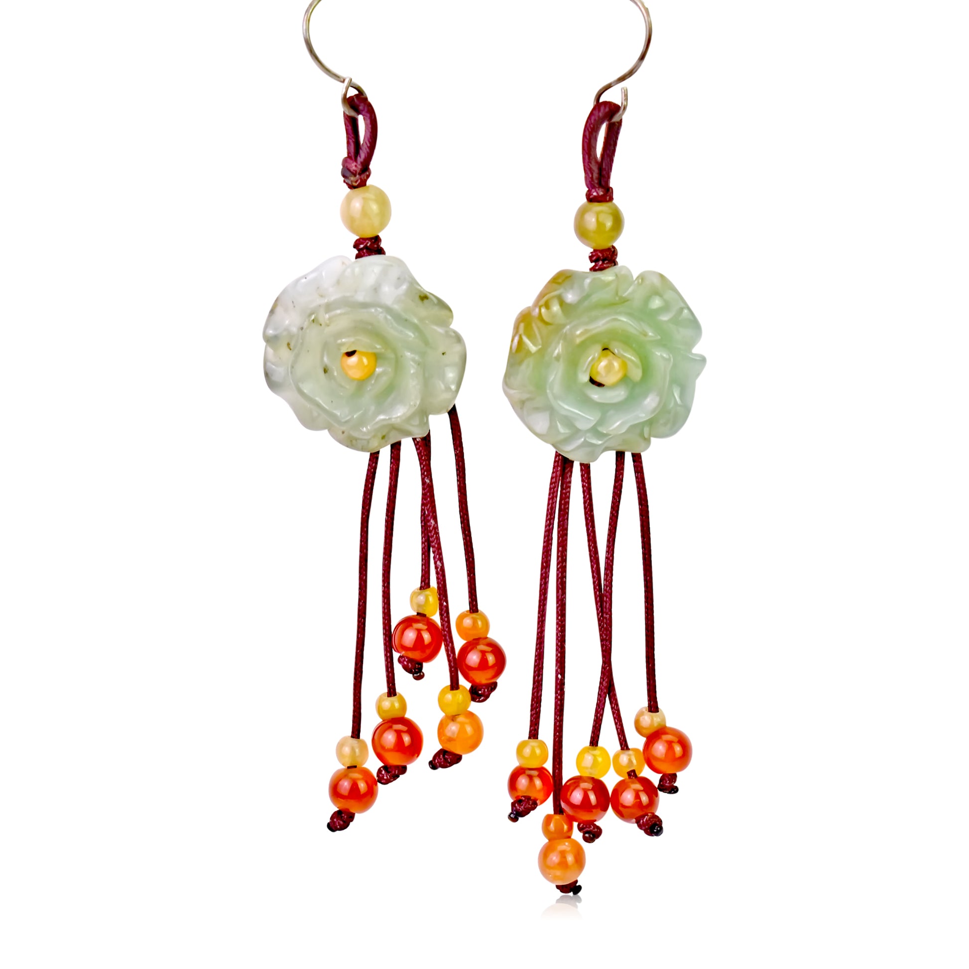 Be Unique and Stand Out with Rose Jade Pendant Earrings