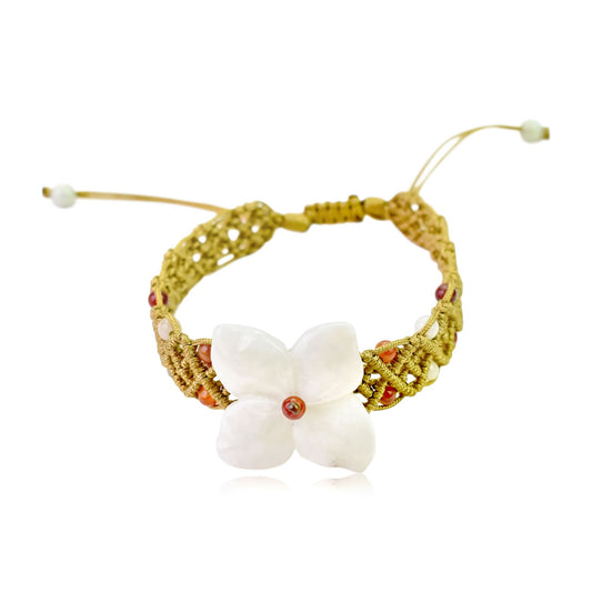 Look Gorgeous with the Peruvian Lily Flower Braceletmade with Yellow Cord