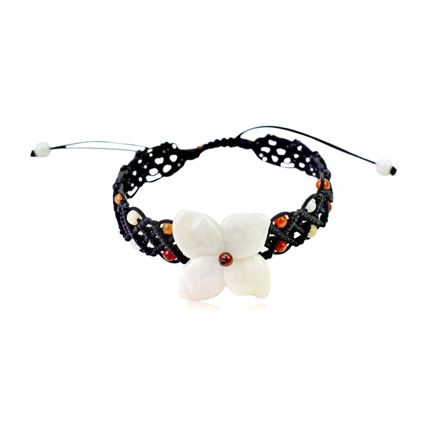 Look Gorgeous with the Peruvian Lily Flower Bracelet made with Black Cord