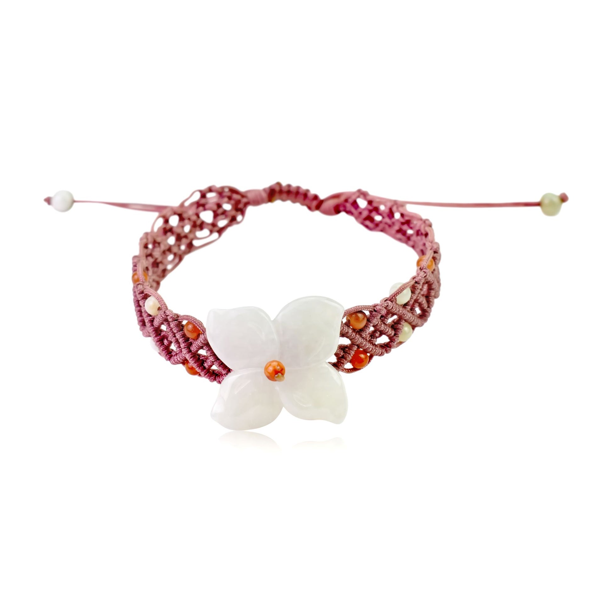 Look Gorgeous with the Peruvian Lily Flower Bracelet made with Lavender Cord
