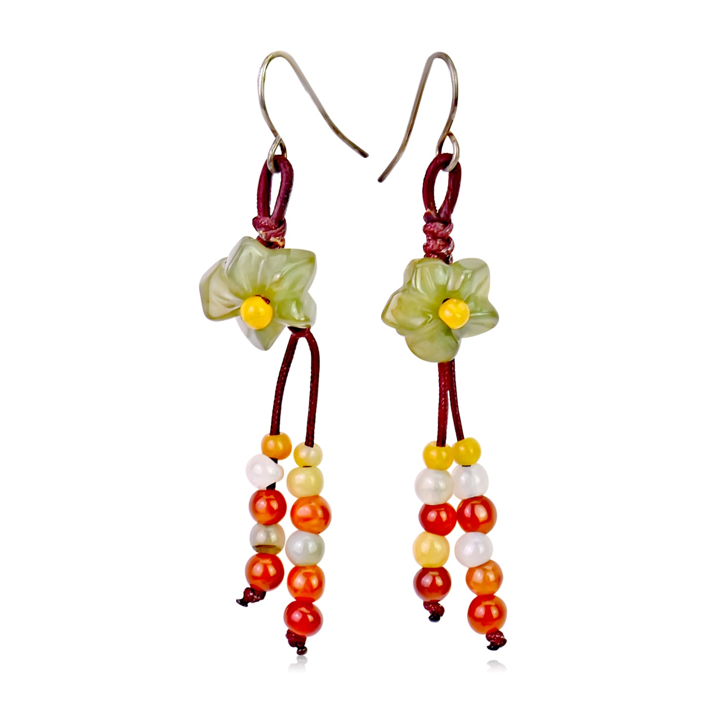 Get Ready to Shine with Fabulous Breath of Heaven Flower Jade Earrings