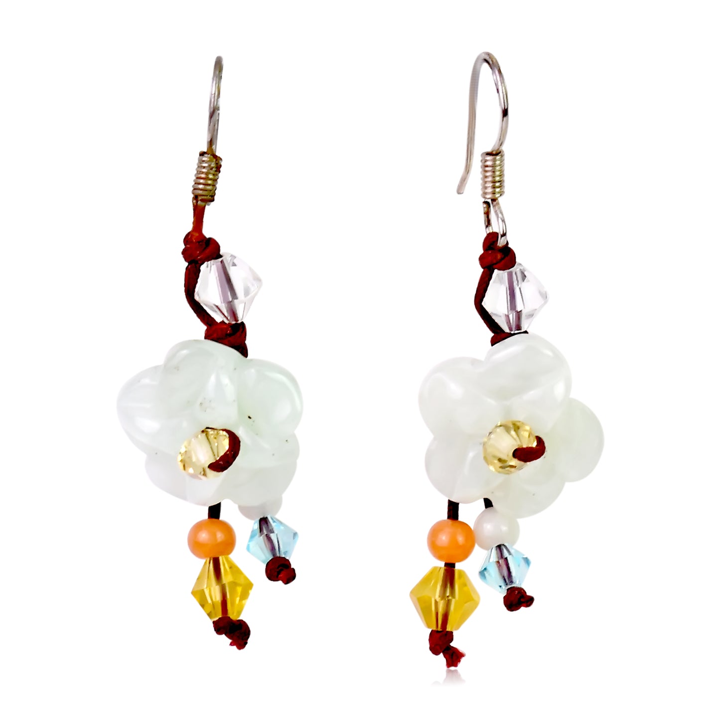 Enhance Your Beauty with Scarlet Pimpernel Flower Jade Earrings