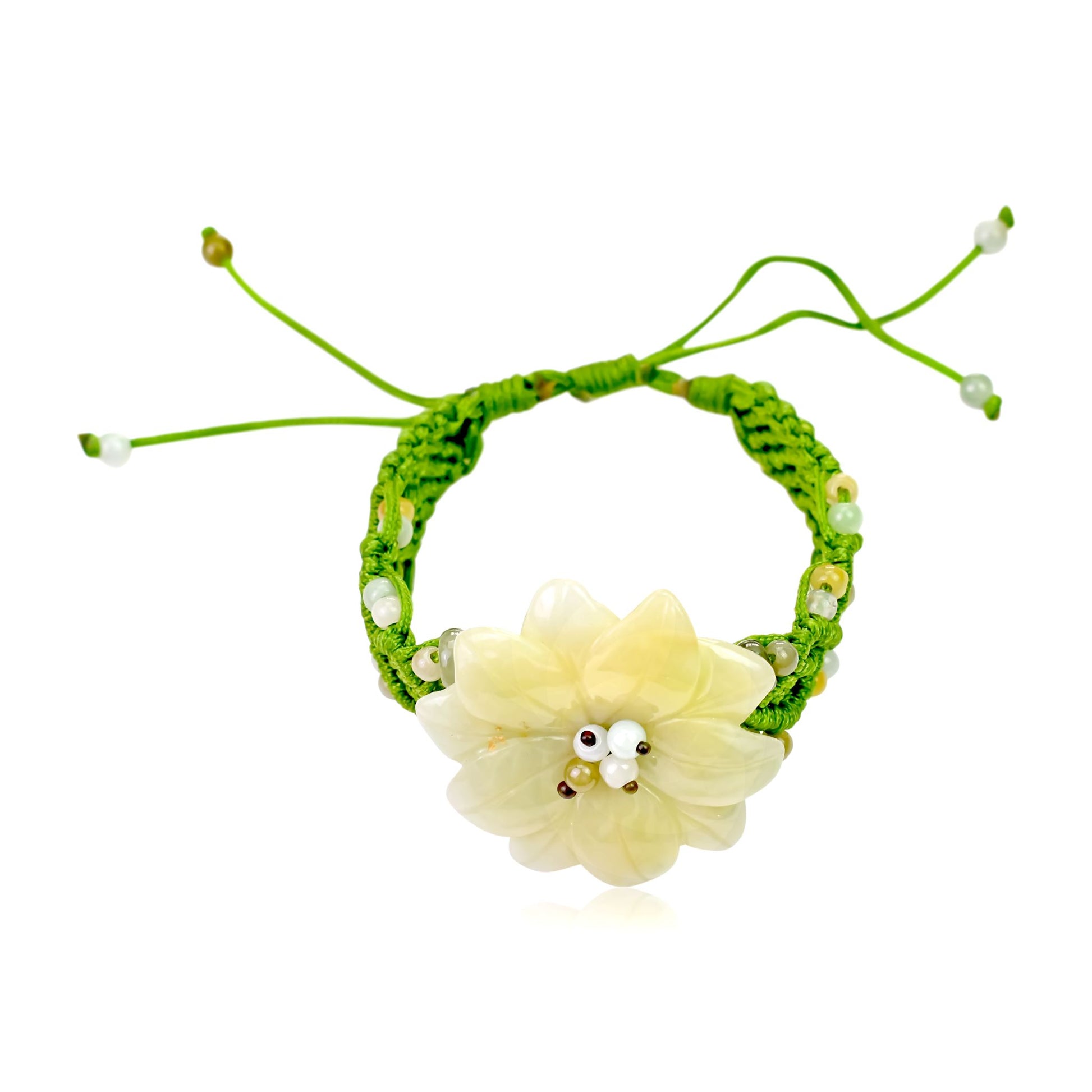 Show your Love of the Sea with Anemone Flower Bracelet made with Lime Cord