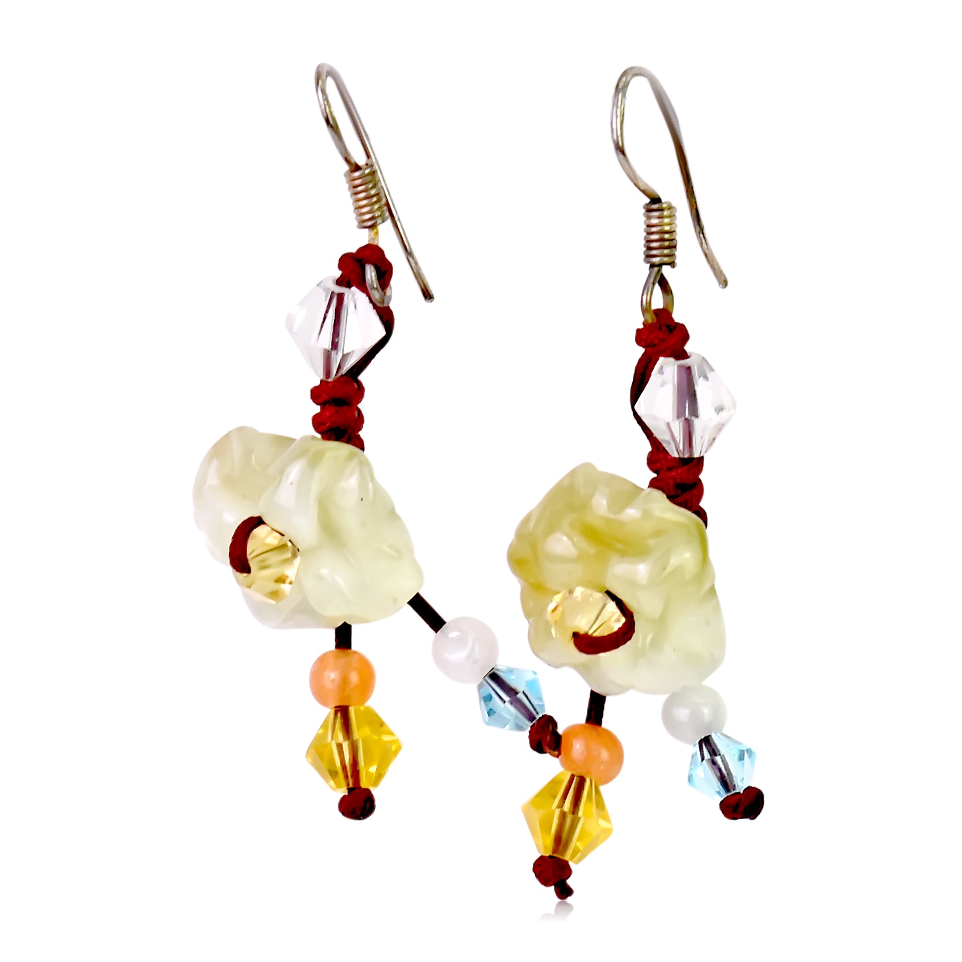 Enhance Your Beauty with Scarlet Pimpernel Flower Jade Earrings