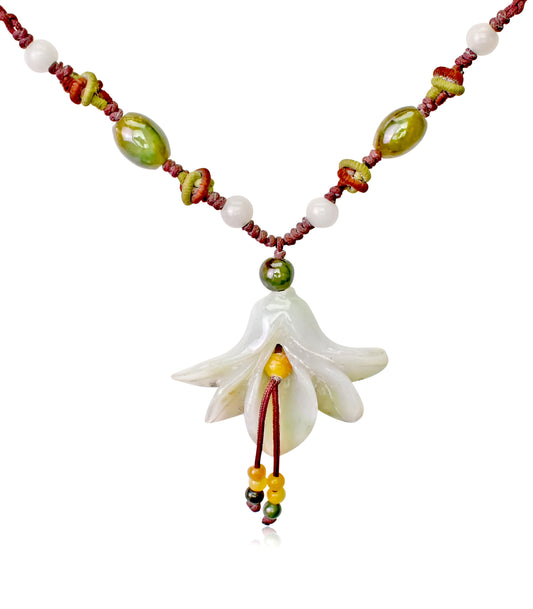 Look Irresistible with a Flower Handmade Jade Necklace Pendant