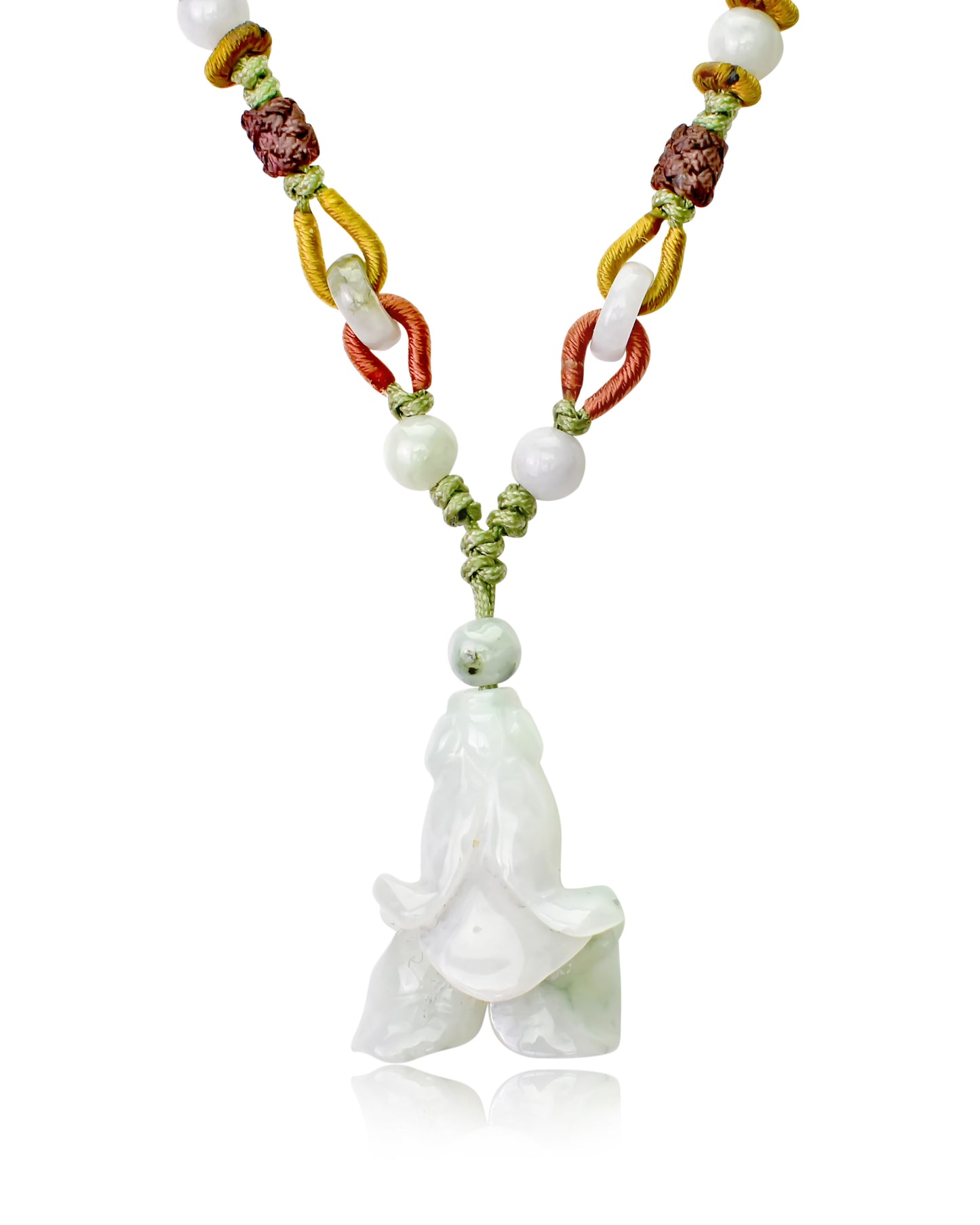Get a One-of-a-Kind Jewelry Piece with Bellflower Jade Necklace made with Sea Green Cord