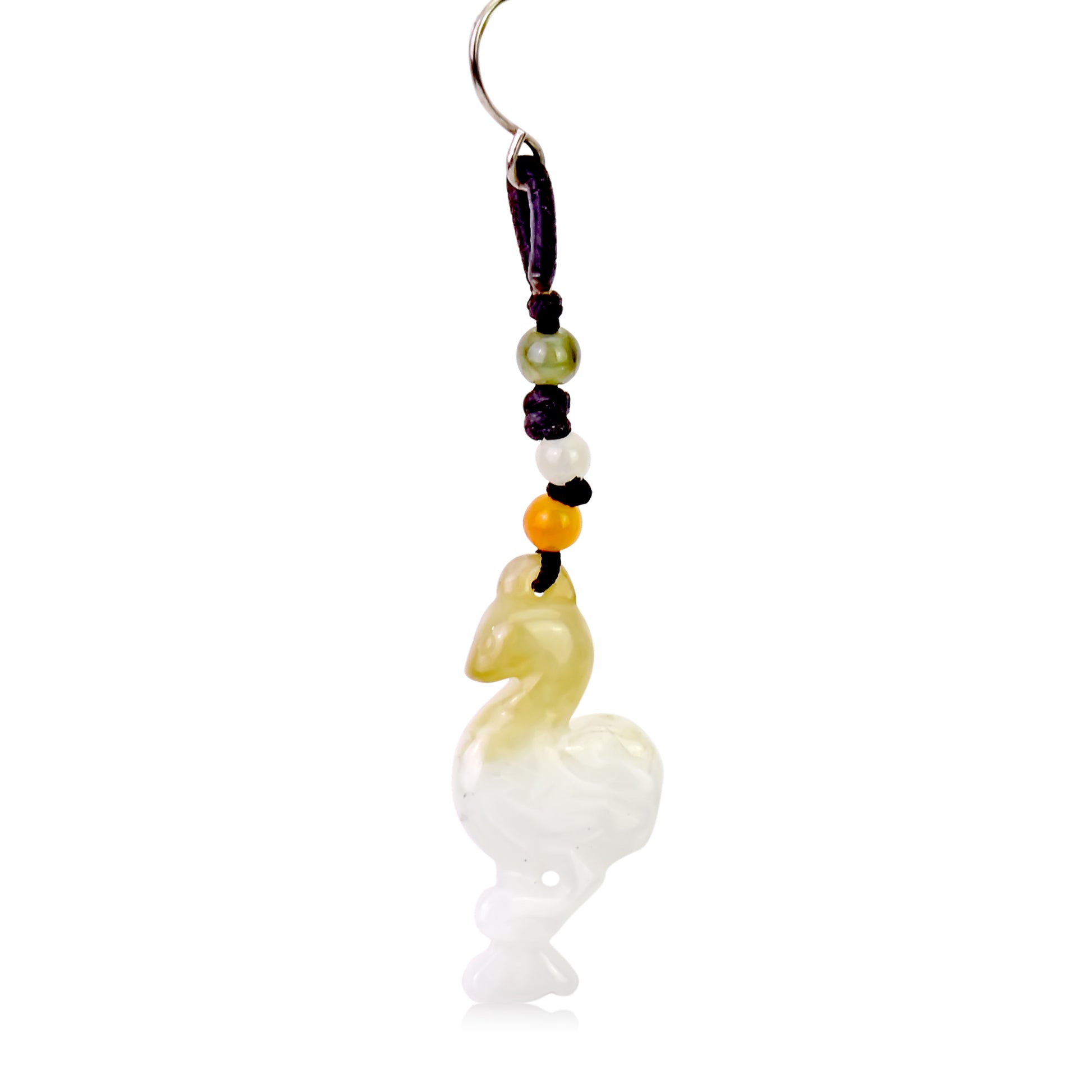 Feel Unique and Beautiful with Flamingo Handmade Jade Earrings made with Black Cord