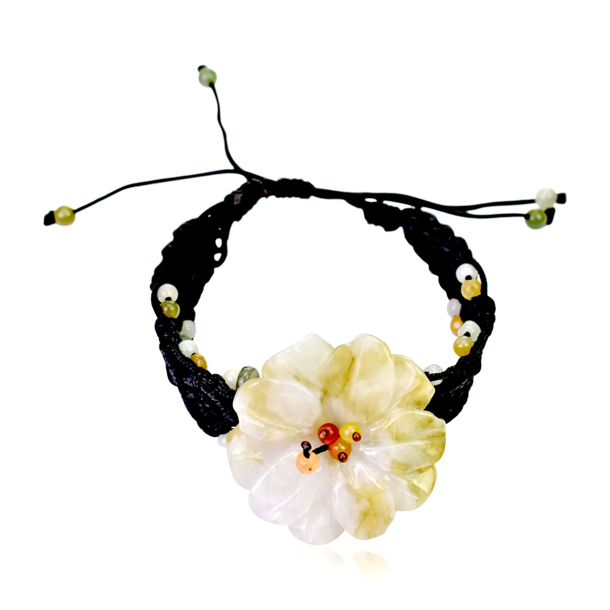 Show your Love of the Sea with Anemone Flower Bracelet made with Black Cord
