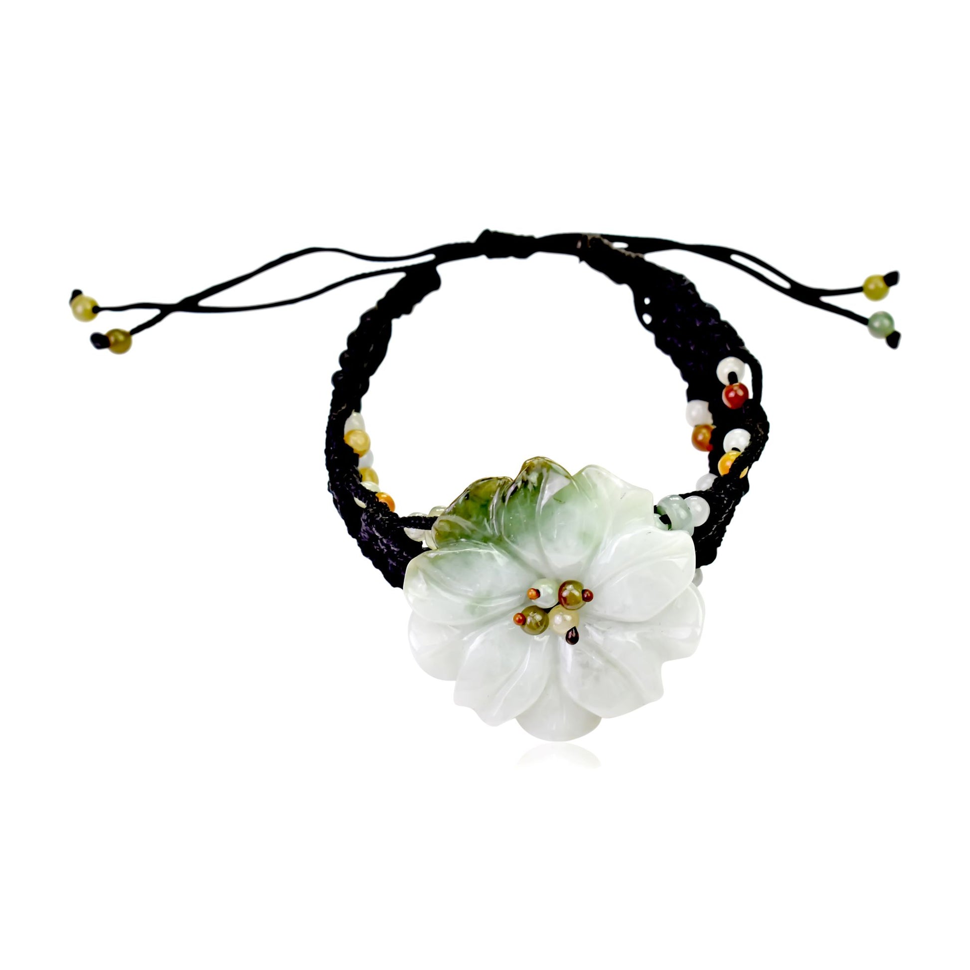 Show your Love of the Sea with Anemone Flower Bracelet made with Black Cord