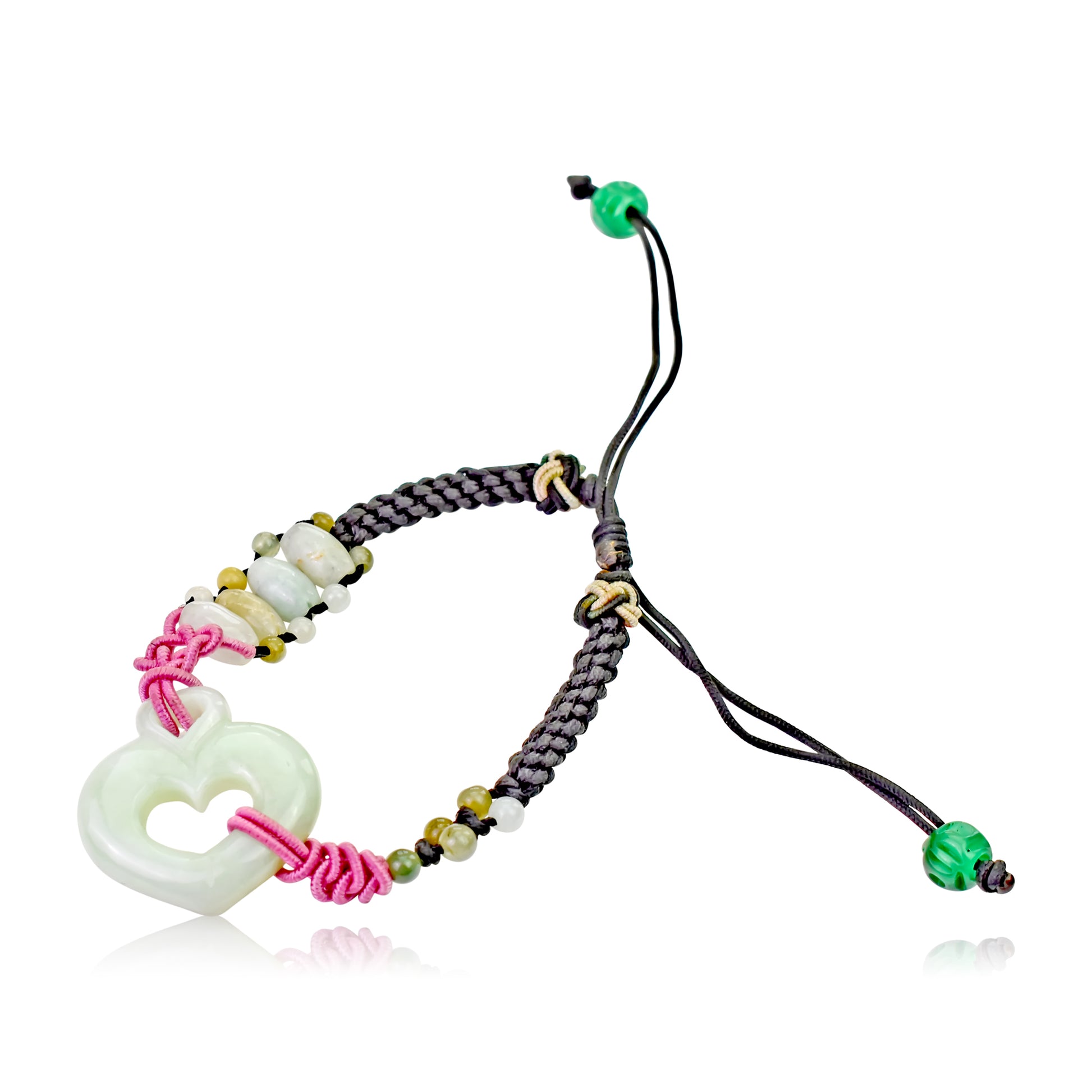 Add a Pop of Color to Your Look with Heart Jade Bracelet