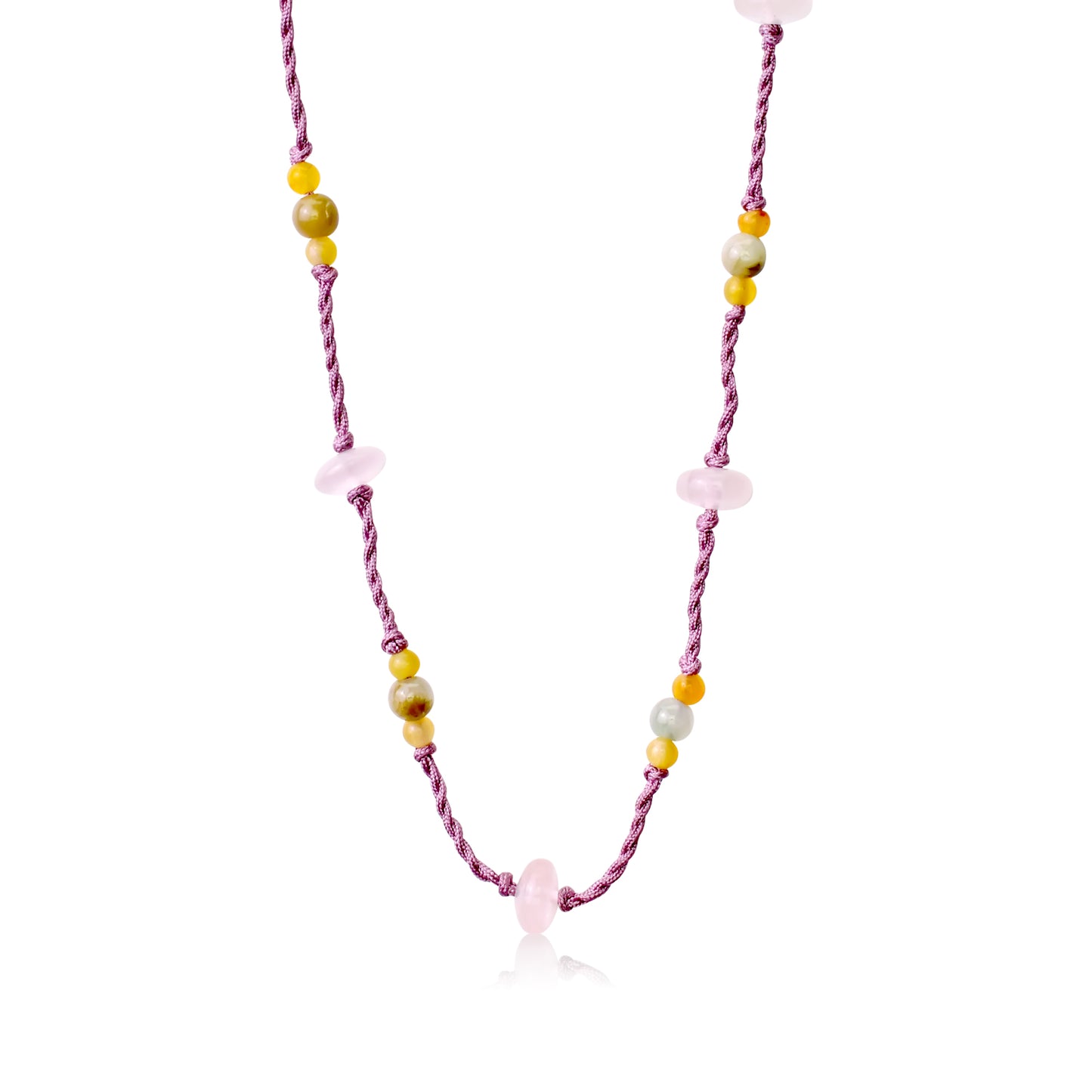 Add Sparkle to Your Look with Rose Quartz Donut-Shape Beads Necklaces