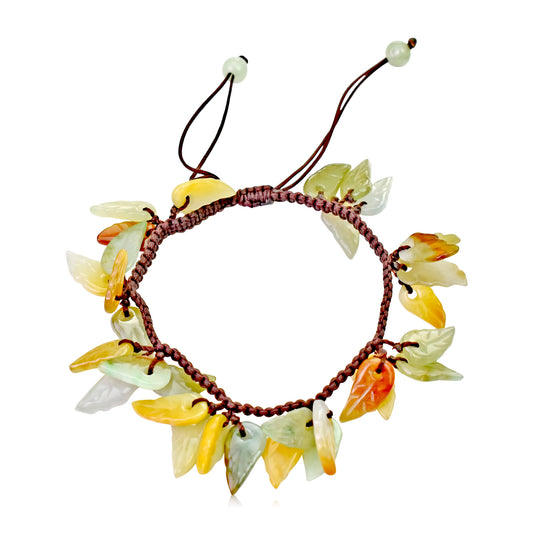 Express Your Style with Handcrafted Leafs Jewellery from Mother Earth made with Brown Cord