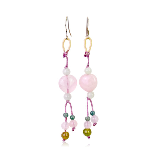 Add a Touch of Heavenly Elegance with Rose Quartz Heart Earrings
