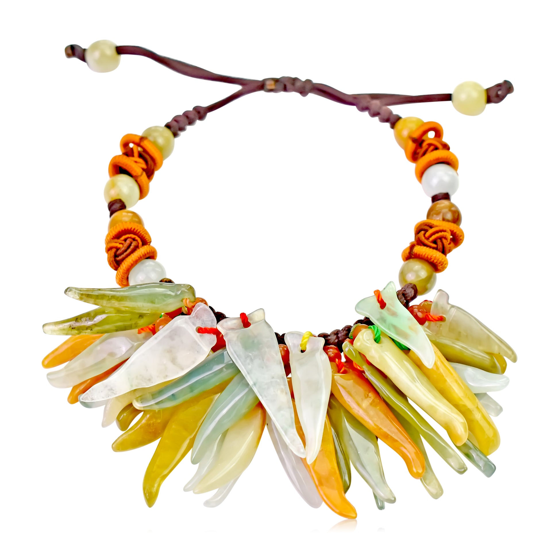 Add a Touch of Heat to Your Outfit with Colorful 100 Chilis Jade Bracelet