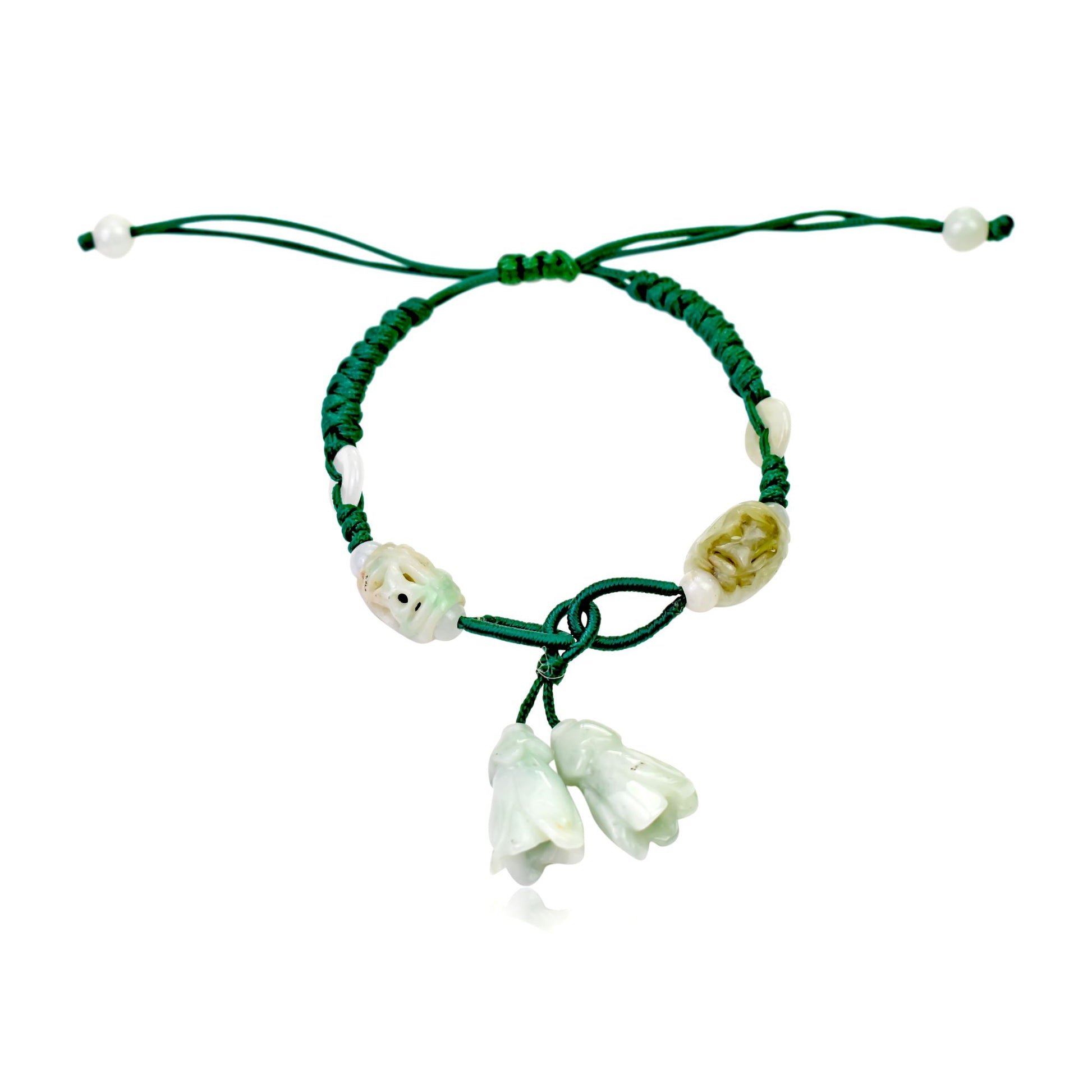 Accessorize in Style with Dangling Bellflower Jade Bracelet