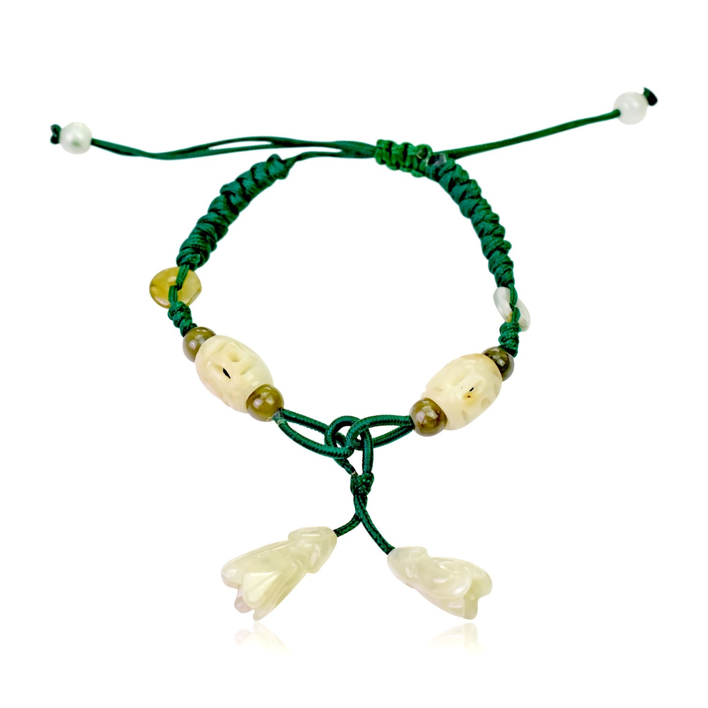 Accessorize in Style with Dangling Bellflower Jade Bracelet