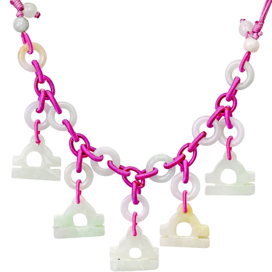 Discover Your Inner Strength with a Libra Jade Necklace made with Purple Cord