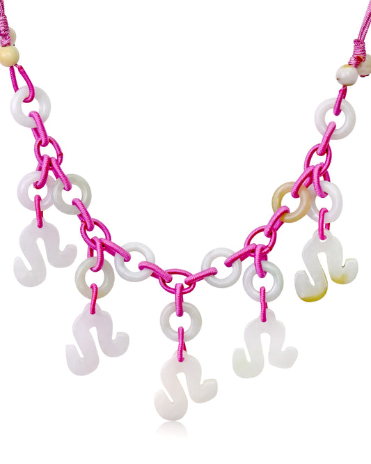 Stand Out with a Uniquely Crafted Leo Handmade Jade Necklace made with Purple Cord