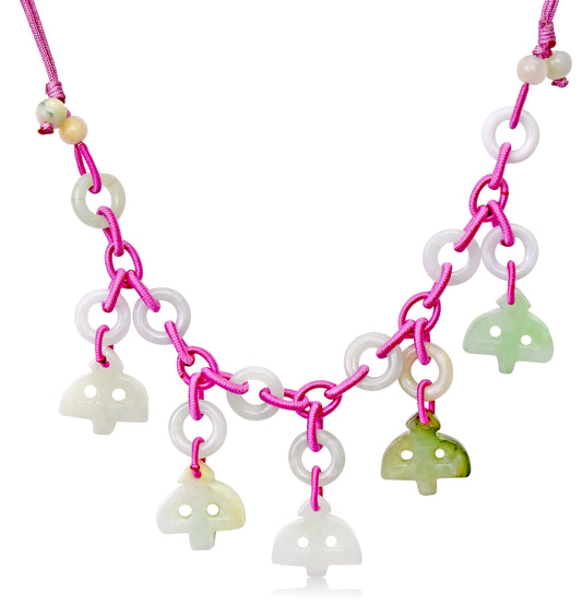 Stand Out with a Brave and Cheerful Jade Sagittarius Pendant made with Purple Cord