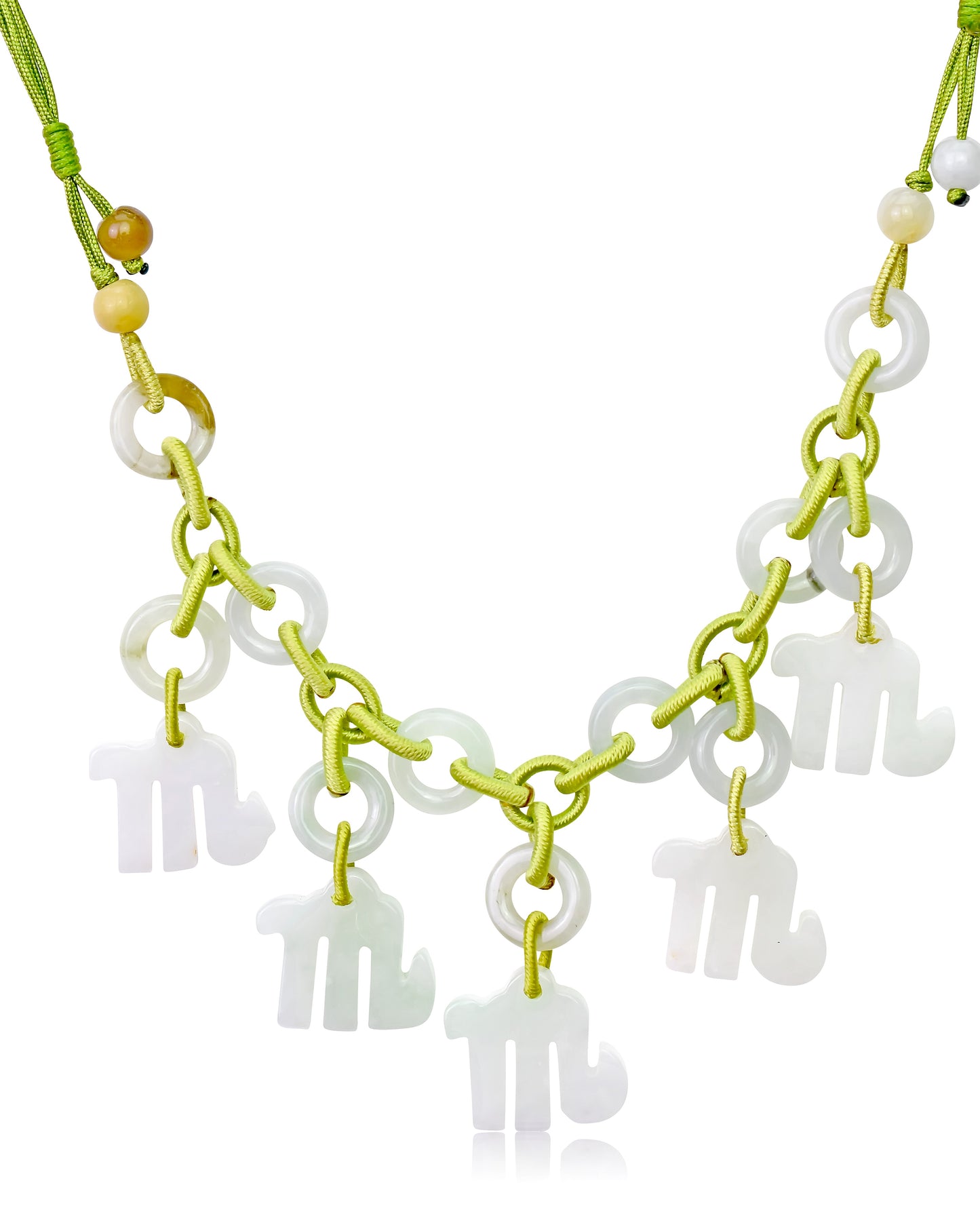 Unleash Your Fierce Side with a Scorpio Handmade Jade Necklace Pendant made with Lime Cord