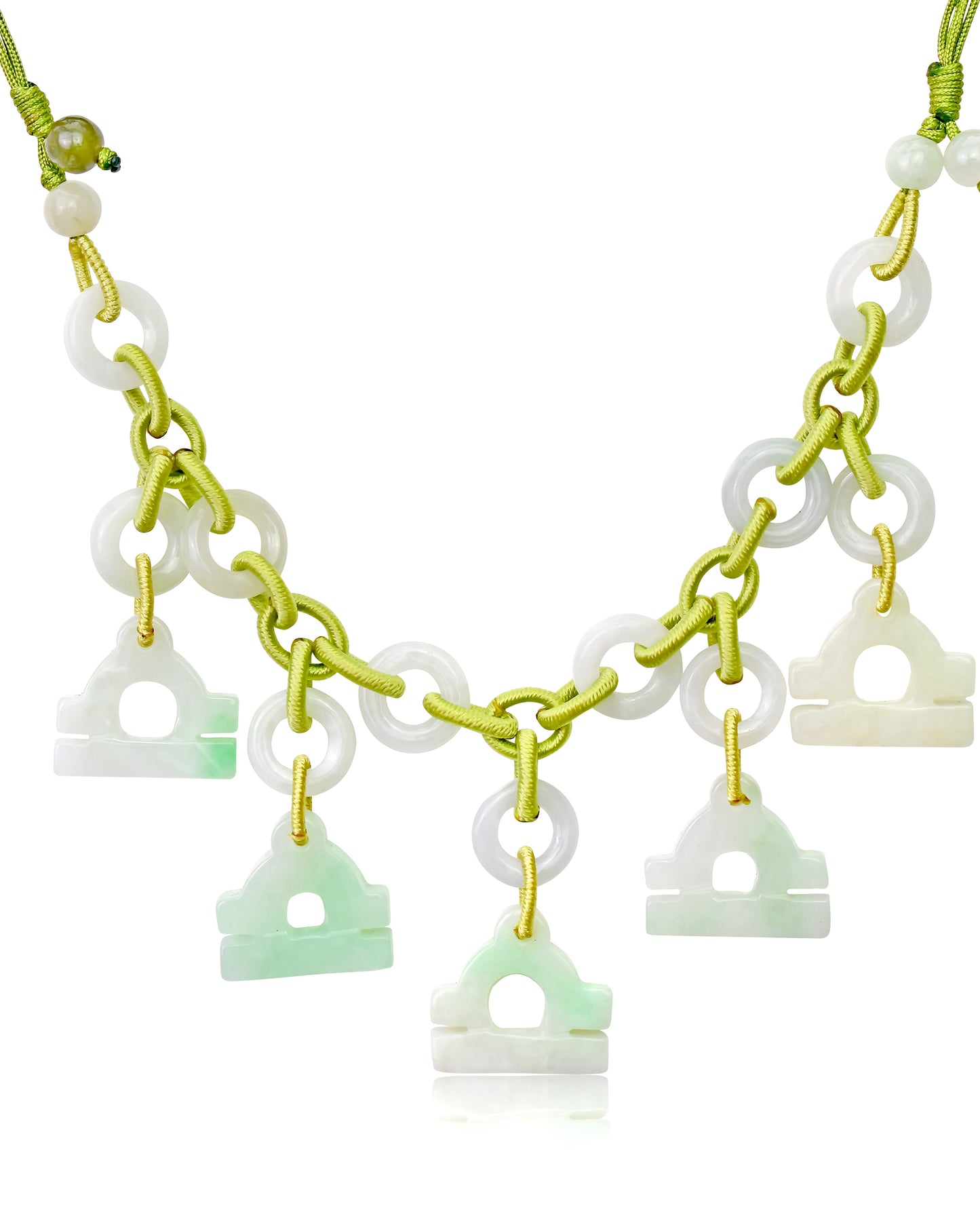 Discover Your Inner Strength with a Libra Jade Necklace made with Lime Cord