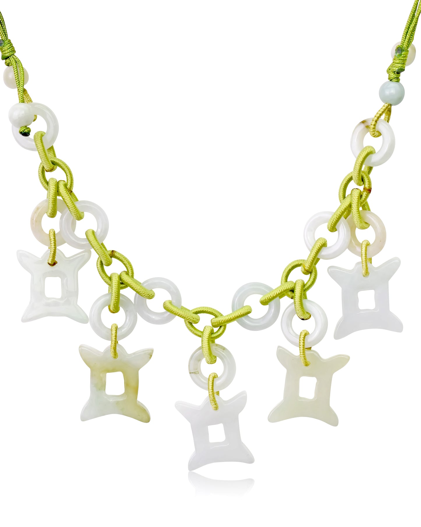 Shine Bright with a Uniquely Crafted Gemini Astrology Jade Necklace made with Lime Cord