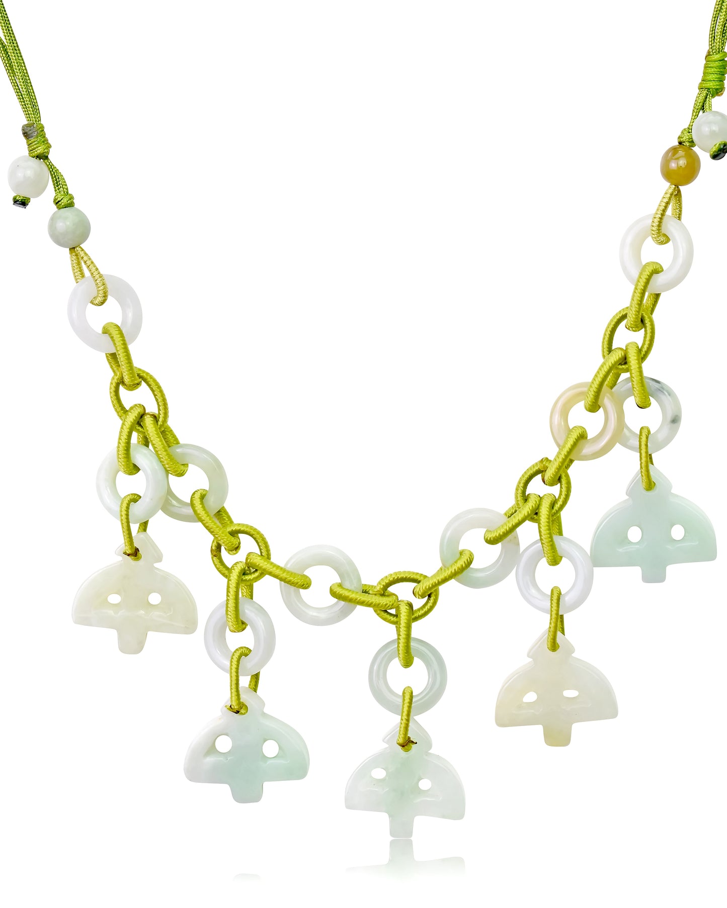 Stand Out with a Brave and Cheerful Jade Sagittarius Pendant made with Lime Cord